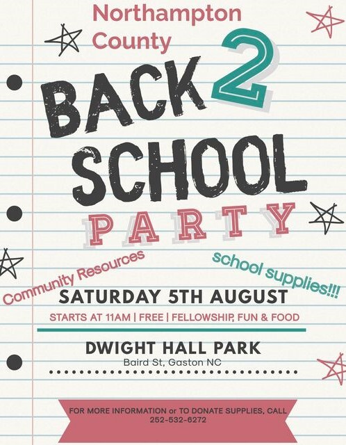 Back to School Party Flyer. All information on flyer is listed above.