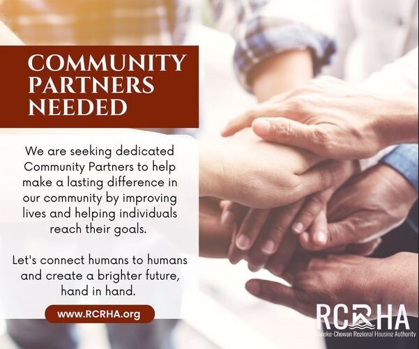 Community Partners Needed Flyer. All information on flyer is listed above.