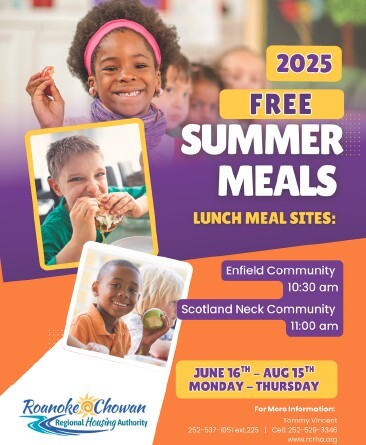 2025 Free Summer Meals flyer. All information as listed below.