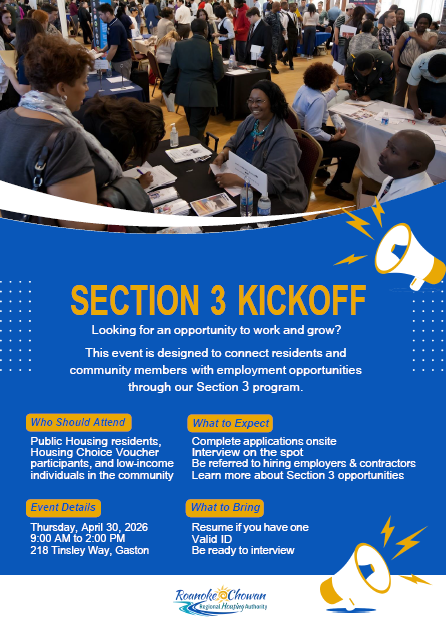 Section 3 Kickoff Flyer. All information from this flyer is listed above.