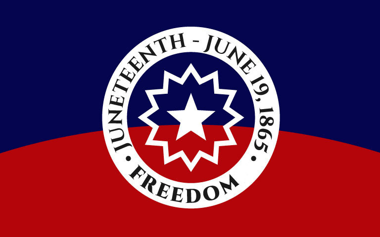 Juneteenth Logo with the textJuneteenth, June 19, 1865, Freedom.