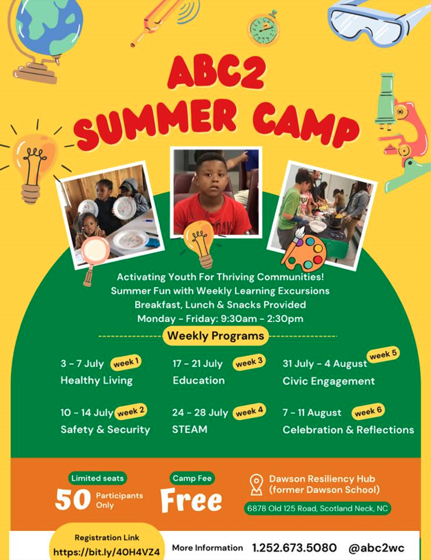 RCRHNC Summer Camp Flyer. All information on flyer is listed above.