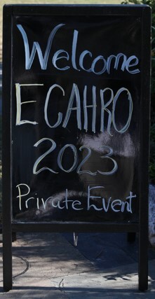 Text of Welcome ECAHRO 2023 Private Event on Sign
