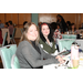 Closeup of two ladies sitting at a table.