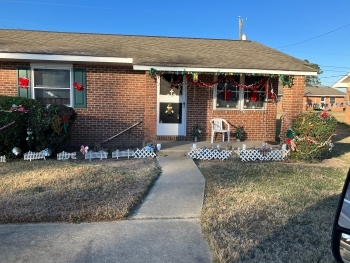 Resident house with Holiday decorations.