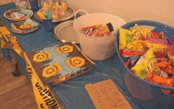 Assortedprizesandcandyonatable..jpg Assorted prizes and candy on a table.